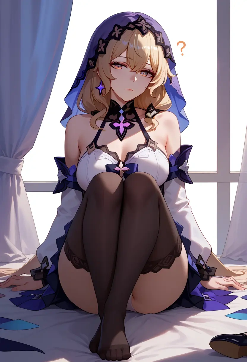 star rail,black swan,jk uniform, stockings  - 